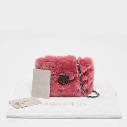 Jimmy Choo Candy Pink Mink Fur Lockett Envelope Mini Clutch