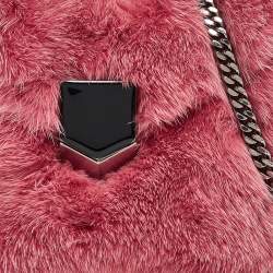 Jimmy Choo Candy Pink Mink Fur Lockett Envelope Mini Clutch
