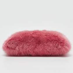 Jimmy Choo Candy Pink Mink Fur Lockett Envelope Mini Clutch