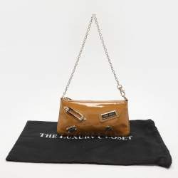 Jimmy Choo Mustard Patent Leather Chain Clutch