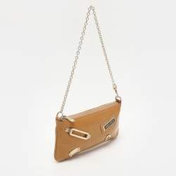 Jimmy Choo Mustard Patent Leather Chain Clutch
