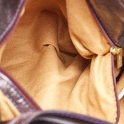Jimmy Choo Dark Brown/Purple Patent Leather and Suede Mahala Satchel
