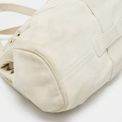 Pre Owned Jimmy Choo Off White Leather Riki Tote