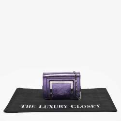 Jimmy Choo Metallic Purple Leather Ava Crossbody Bag