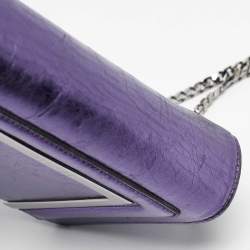 Jimmy Choo Metallic Purple Leather Ava Crossbody Bag