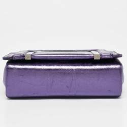 Jimmy Choo Metallic Purple Leather Ava Crossbody Bag