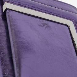 Jimmy Choo Metallic Purple Leather Ava Crossbody Bag