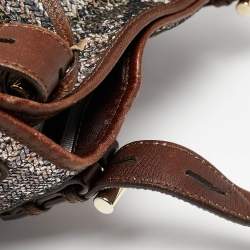 Jimmy Choo Brown/Metallic Python Print Sequins and Leather Bea Tote