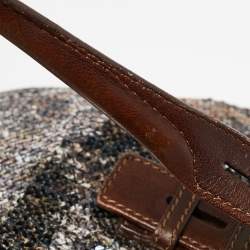 Jimmy Choo Brown/Metallic Python Print Sequins and Leather Bea Tote