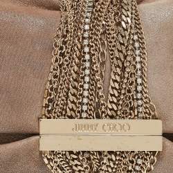 Jimmy Choo Beige Shimmering Suede Chandra Clutch