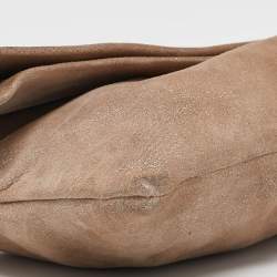 Jimmy Choo Beige Shimmering Suede Chandra Clutch
