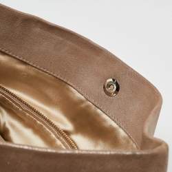 Jimmy Choo Beige Shimmering Suede Chandra Clutch