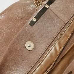 Jimmy Choo Beige Shimmering Suede Chandra Clutch