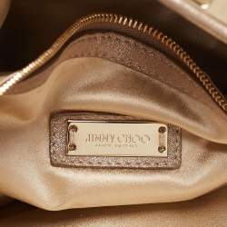 Jimmy Choo Beige Shimmering Suede Chandra Clutch