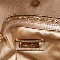 Jimmy Choo Beige Shimmering Suede Chandra Clutch
