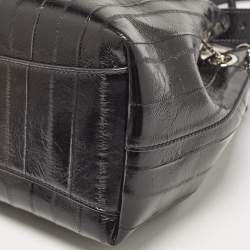 Pre Owned Jimmy Choo Black Eel Leather BonBon Bucket Bag