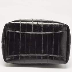 Pre Owned Jimmy Choo Black Eel Leather BonBon Bucket Bag