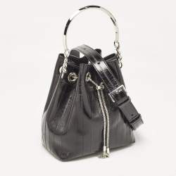 Pre Owned Jimmy Choo Black Eel Leather BonBon Bucket Bag