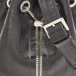 Pre Owned Jimmy Choo Black Eel Leather BonBon Bucket Bag