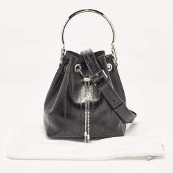Pre Owned Jimmy Choo Black Eel Leather BonBon Bucket Bag