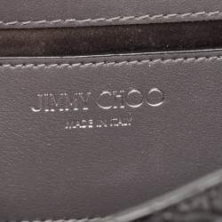 Jimmy Choo Black Croc Embossed Leather Varenne Clutch Bag