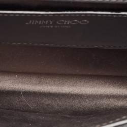 Jimmy Choo Black Croc Embossed Leather Varenne Clutch Bag