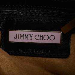 Jimmy Choo Black Leather and Suede Martha Clutch