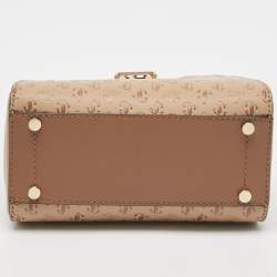 Jimmy Choo Two Tone Brown Embossed Leather Mini Varenne Top Handle Bag