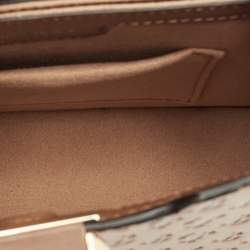 Jimmy Choo Two Tone Brown Embossed Leather Mini Varenne Top Handle Bag