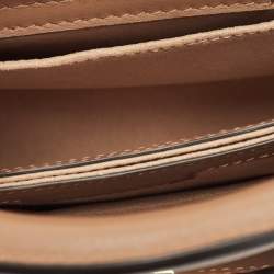 Jimmy Choo Two Tone Brown Embossed Leather Mini Varenne Top Handle Bag