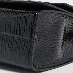 Pre Owned Jimmy Choo Black Patent Leather Rebel Flap Shoulder Bag