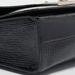 Pre Owned Jimmy Choo Black Patent Leather Rebel Flap Shoulder Bag