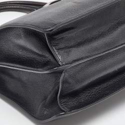 Jimmy Choo Black Leather Flap Riley Tote