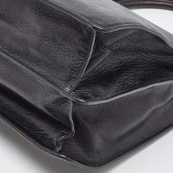 Jimmy Choo Black Leather Flap Riley Tote