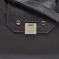 Jimmy Choo Black Leather Flap Riley Tote
