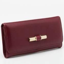 Jimmy Choo Burgundy Leather Continental Wallet