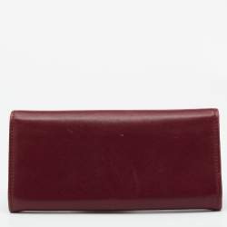 Jimmy Choo Burgundy Leather Continental Wallet