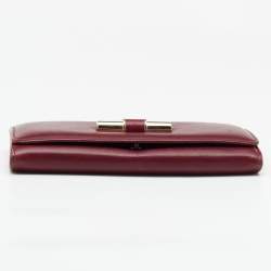 Jimmy Choo Burgundy Leather Continental Wallet