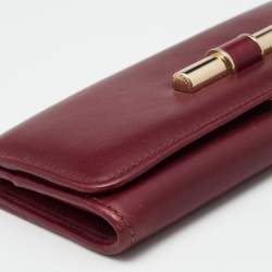 Jimmy Choo Burgundy Leather Continental Wallet