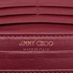 Jimmy Choo Burgundy Leather Continental Wallet