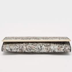 Pre Owned Jimmy Choo Tricolor Glitter and Leather Maia Clutch