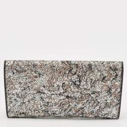 Pre Owned Jimmy Choo Tricolor Glitter and Leather Maia Clutch