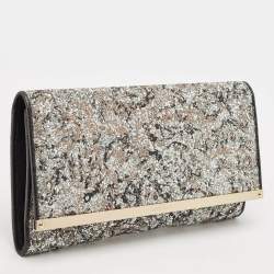 Pre Owned Jimmy Choo Tricolor Glitter and Leather Maia Clutch