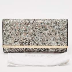 Pre Owned Jimmy Choo Tricolor Glitter and Leather Maia Clutch