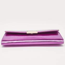 Jimmy Choo Metallic Magenta Leather Clutch