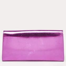 Jimmy Choo Metallic Magenta Leather Clutch