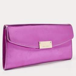 Jimmy Choo Metallic Magenta Leather Clutch