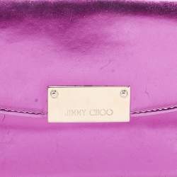 Jimmy Choo Metallic Magenta Leather Clutch