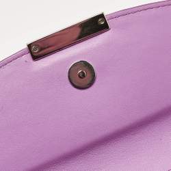 Jimmy Choo Metallic Magenta Leather Clutch