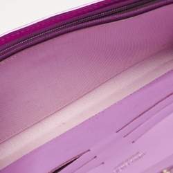 Jimmy Choo Metallic Magenta Leather Clutch